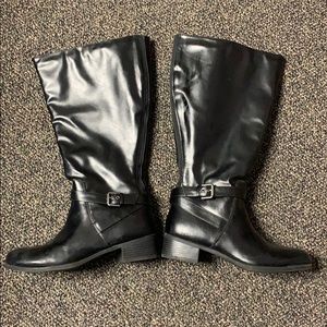 Knee high black boots